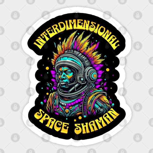 INTERDIMENSIONAL SPACE SHAMAN-gold Sticker by Tripnotic